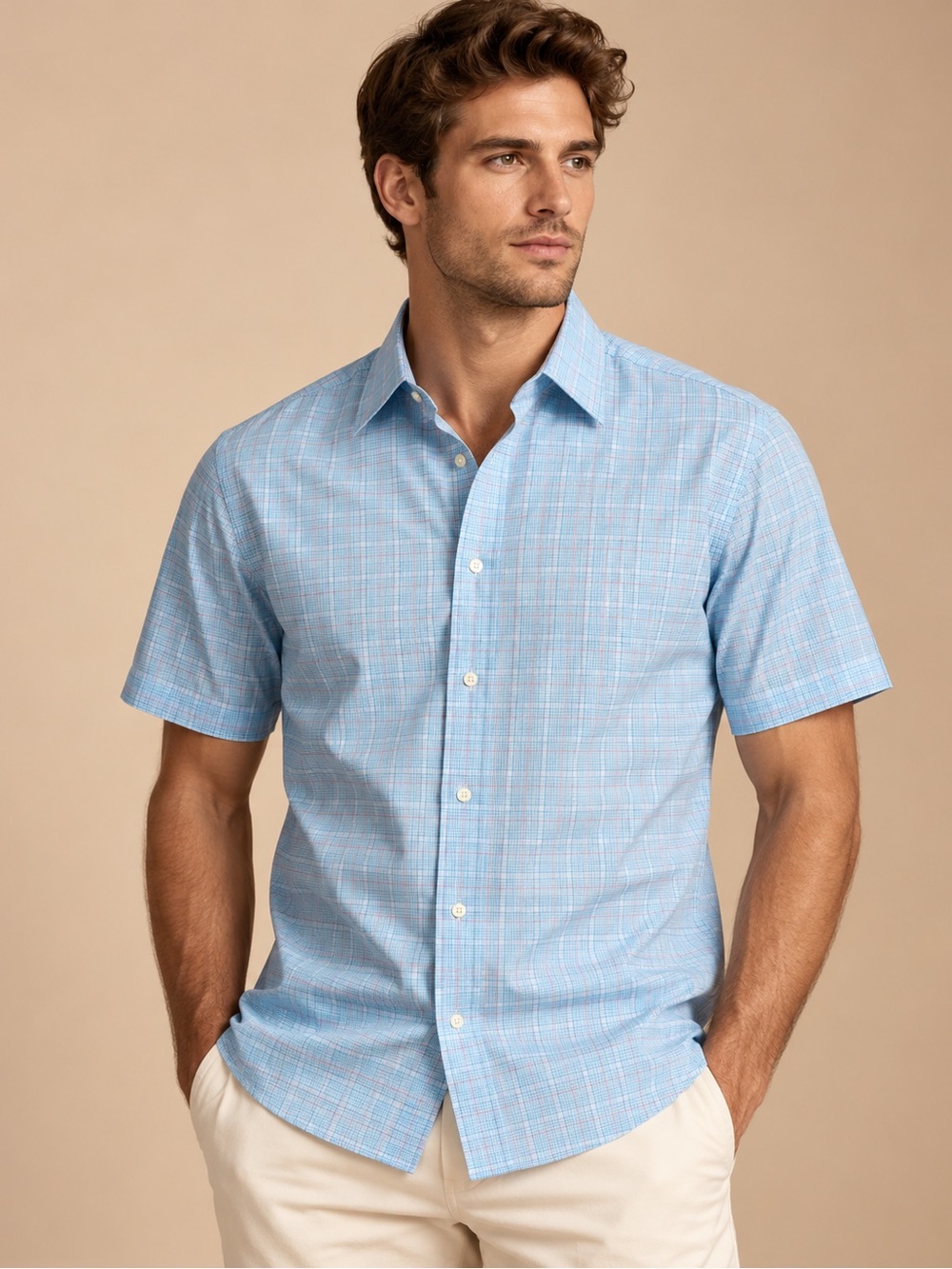 Jos. A. Bank Traveler’s Collection Tailored Fit Plaid Shirt Size L